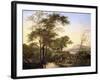 An Extensive Italianate River Landscape with Travellers by a Pool-Herman Saftleven-Framed Giclee Print