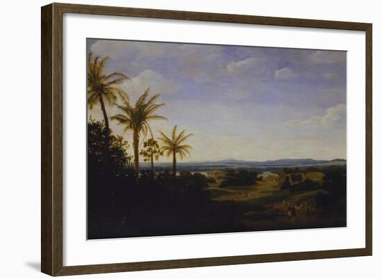 An Extensive Landscape in Brazil with the Portuguese Residence, the Church and the Casa-Grande,…-Frans Jansz Post-Framed Giclee Print