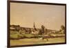 An Extensive Landscape with a Ploughman and a Village Beyond, 1887-Henri-Joseph Harpignies-Framed Giclee Print