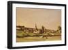 An Extensive Landscape with a Ploughman and a Village Beyond, 1887-Henri-Joseph Harpignies-Framed Giclee Print