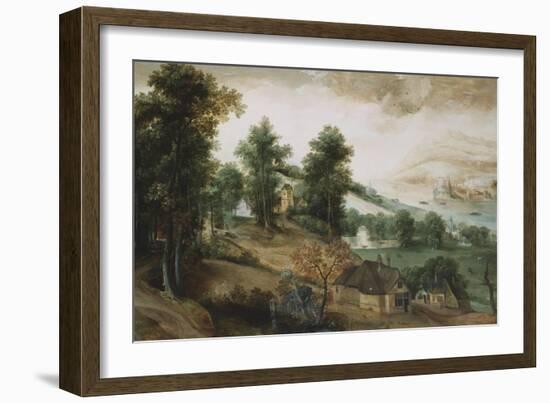 An Extensive Landscape with Cottages in the Foreground, 1561-Jacob Grimmer-Framed Giclee Print