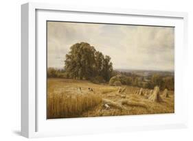 An Extensive Landscape with Harvesters, 1873-Edmund George Warren-Framed Giclee Print