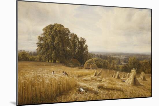 An Extensive Landscape with Harvesters-Edmund George Warren-Mounted Giclee Print