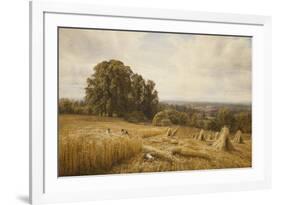 An Extensive Landscape with Harvesters-Edmund George Warren-Framed Giclee Print