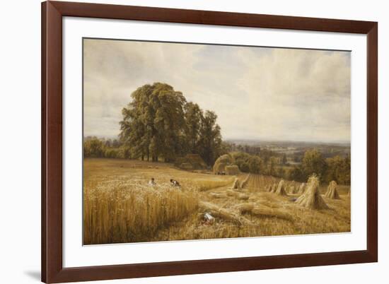 An Extensive Landscape with Harvesters-Edmund George Warren-Framed Giclee Print