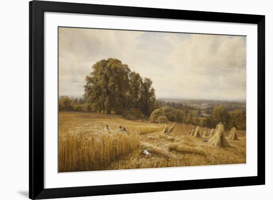 An Extensive Landscape with Harvesters-Edmund George Warren-Framed Giclee Print