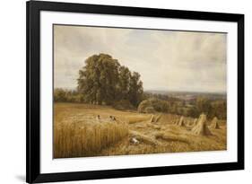 An Extensive Landscape with Harvesters-Edmund George Warren-Framed Giclee Print