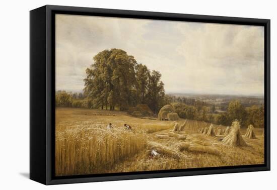 An Extensive Landscape with Harvesters-Edmund George Warren-Framed Stretched Canvas