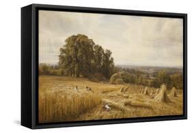 An Extensive Landscape with Harvesters-Edmund George Warren-Framed Stretched Canvas