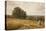 An Extensive Landscape with Harvesters-Edmund George Warren-Stretched Canvas