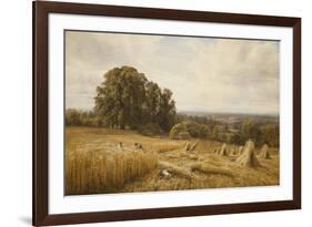 An Extensive Landscape with Harvesters-Edmund George Warren-Framed Premium Giclee Print