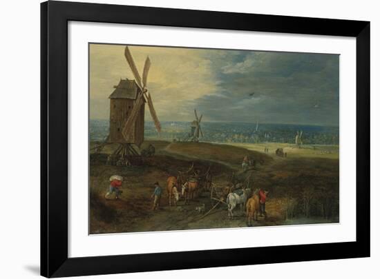 An Extensive Landscape With Travellers Before A Windmill-Pieter Brueghel the Younger-Framed Premium Giclee Print