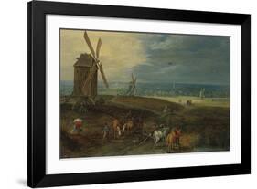 An Extensive Landscape With Travellers Before A Windmill-Pieter Brueghel the Younger-Framed Premium Giclee Print