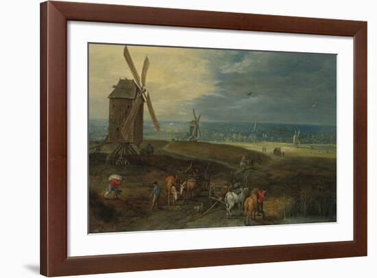 An Extensive Landscape With Travellers Before A Windmill-Pieter Brueghel the Younger-Framed Premium Giclee Print