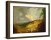 An Extensive Mountainous Landscape with a Gypsy Encampment in the Foreground-George Morland-Framed Giclee Print