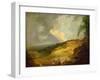 An Extensive Mountainous Landscape with a Gypsy Encampment in the Foreground-George Morland-Framed Giclee Print