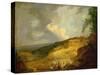 An Extensive Mountainous Landscape with a Gypsy Encampment in the Foreground-George Morland-Stretched Canvas