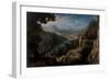 An Extensive Mountainous River Landscape with the Reconciliation of Jacob and Laban, a Fortified To-Tobias Verhaecht-Framed Giclee Print