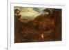 An Extensive Mountainous Wooded Landscape with David and the Lion, 1850-John Linnell-Framed Giclee Print