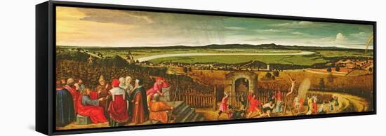 An Extensive River Landscape with the Parable of the Tenants and the Vineyard Owner-Philipp Uffenbach-Framed Stretched Canvas