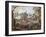 An Extensive Townscape with Figures Dancing-null-Framed Giclee Print