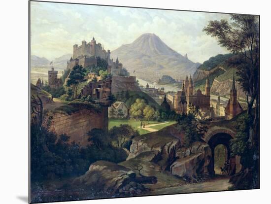 An Extensive View of Salzburg with the Hohensalzburg Fortress-null-Mounted Giclee Print