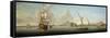 An Extensive View of the Port of Alexandria with a British Man O'War at Anchor-J. Cook-Framed Stretched Canvas