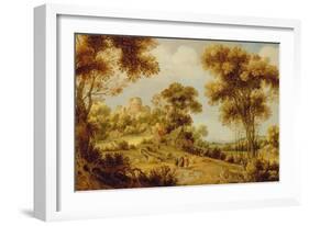 An Extensive Wooded Landscape with Christ on the Road to Emmaus, C.1609-29-Gillis Claesz d'Hondecoeter-Framed Giclee Print