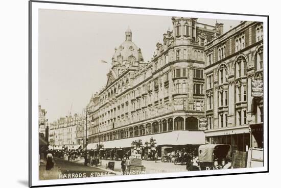 An Exterior View of Harrods London-null-Mounted Art Print