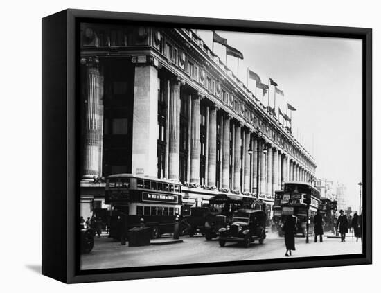An Exterior View of Selfridges Department Store on London's Oxford Street-null-Framed Stretched Canvas