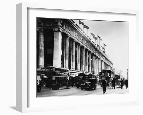 An Exterior View of Selfridges Department Store on London's Oxford Street-null-Framed Photographic Print