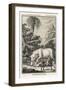 An Extraordinary Depiction of a Hippopotamus Savaging Hunters in an Exotic Landscape-G. Duclos-Framed Art Print