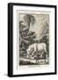 An Extraordinary Depiction of a Hippopotamus Savaging Hunters in an Exotic Landscape-G. Duclos-Framed Art Print