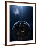 An Extraterrestrial Civilization Has Lit the Night Side of its Planet-Stocktrek Images-Framed Photographic Print