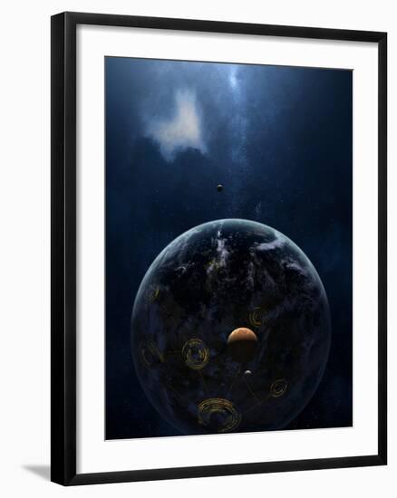 An Extraterrestrial Civilization Has Lit the Night Side of its Planet-Stocktrek Images-Framed Photographic Print