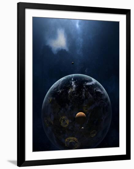 An Extraterrestrial Civilization Has Lit the Night Side of its Planet-Stocktrek Images-Framed Photographic Print