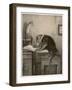 An Extremely Talented Aspiring Monkey Artist Sketches a Less Fortunate Fellow Monkey-Pirodon-Framed Art Print