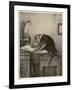 An Extremely Talented Aspiring Monkey Artist Sketches a Less Fortunate Fellow Monkey-Pirodon-Framed Art Print