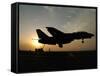 An F-14D Tomcat Makes An Arrested Landing As the Sun Sets-Stocktrek Images-Framed Stretched Canvas