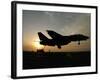 An F-14D Tomcat Makes An Arrested Landing As the Sun Sets-Stocktrek Images-Framed Photographic Print