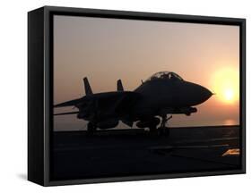 An F-14D Tomcat On the Flight Deck of USS Theodore Roosevelt-Stocktrek Images-Framed Stretched Canvas