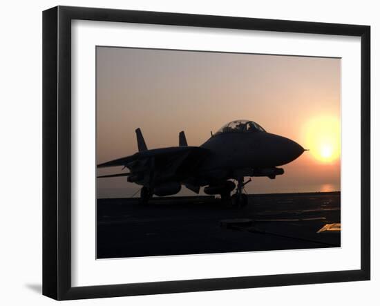 An F-14D Tomcat On the Flight Deck of USS Theodore Roosevelt-Stocktrek Images-Framed Photographic Print