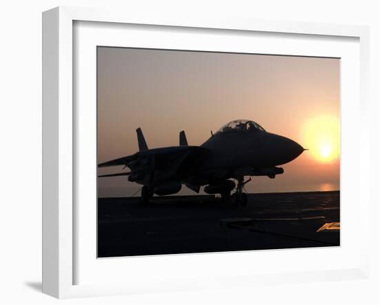 An F-14D Tomcat On the Flight Deck of USS Theodore Roosevelt-Stocktrek Images-Framed Photographic Print