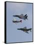 An F-15 Eagle, P-47 Thunderbolt, And F-4 Phantom Fly a Heritage Flight-Stocktrek Images-Framed Stretched Canvas