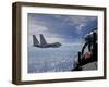 An F-15 Eagle Pilot Flies in Formation with His Wingman-Stocktrek Images-Framed Photographic Print
