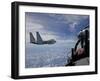 An F-15 Eagle Pilot Flies in Formation with His Wingman-Stocktrek Images-Framed Photographic Print