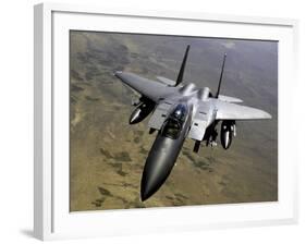 An F-15E Strike Eagle Aircraft in Flight Over Afghanistan-Stocktrek Images-Framed Photographic Print