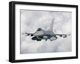 An F-16 from the Colorado Air National Guard in Flight over Brazil-Stocktrek Images-Framed Photographic Print