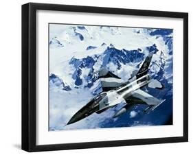 An F-16C Falcon from the 18th Aggressor Squadron Flies Over An Alaskan Mountain Range-Stocktrek Images-Framed Photographic Print