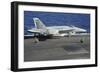 An F-18-A Hornet Prepares to Take Off from USS George H.W. Bush-null-Framed Photographic Print